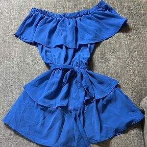 Off-Shoulder Blue Dress